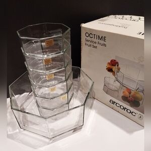 Arcoroc Octime 7pc. Fruit Salad Set (NIB)